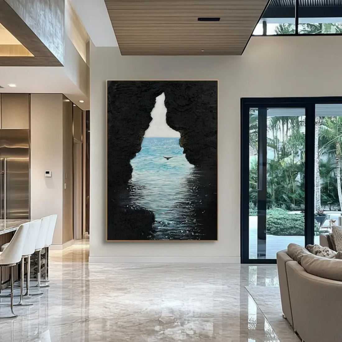 Sea & Sky Abstract Textured Wall Art #MS123