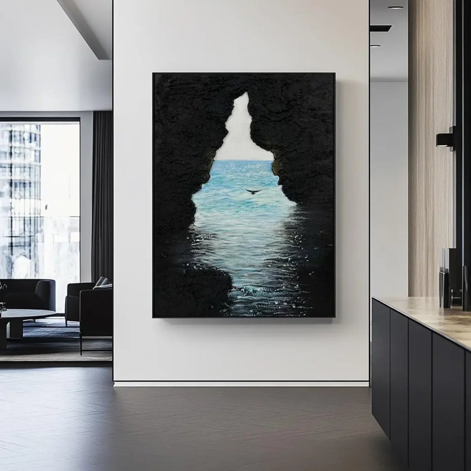 Sea & Sky Abstract Textured Wall Art #MS123