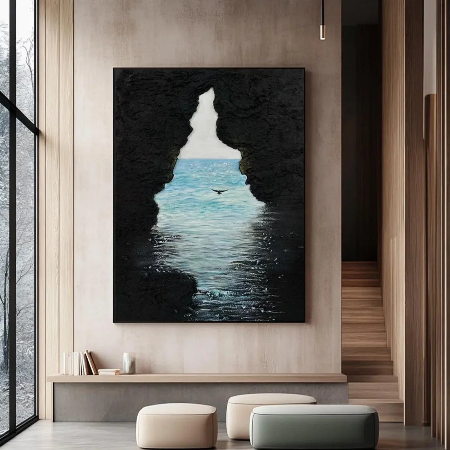 Sea & Sky Abstract Textured Wall Art #MS123