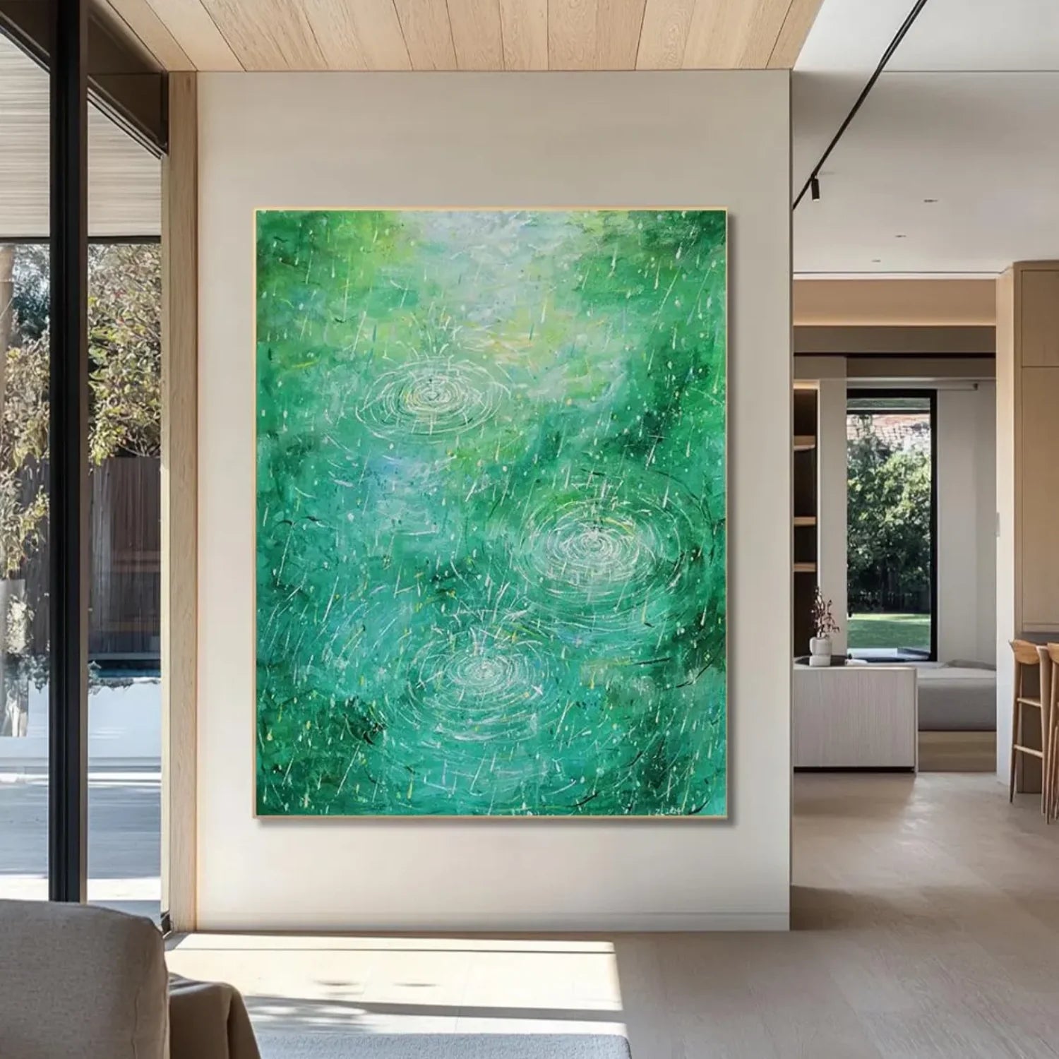 Green Abstract Canvas Art #WS594