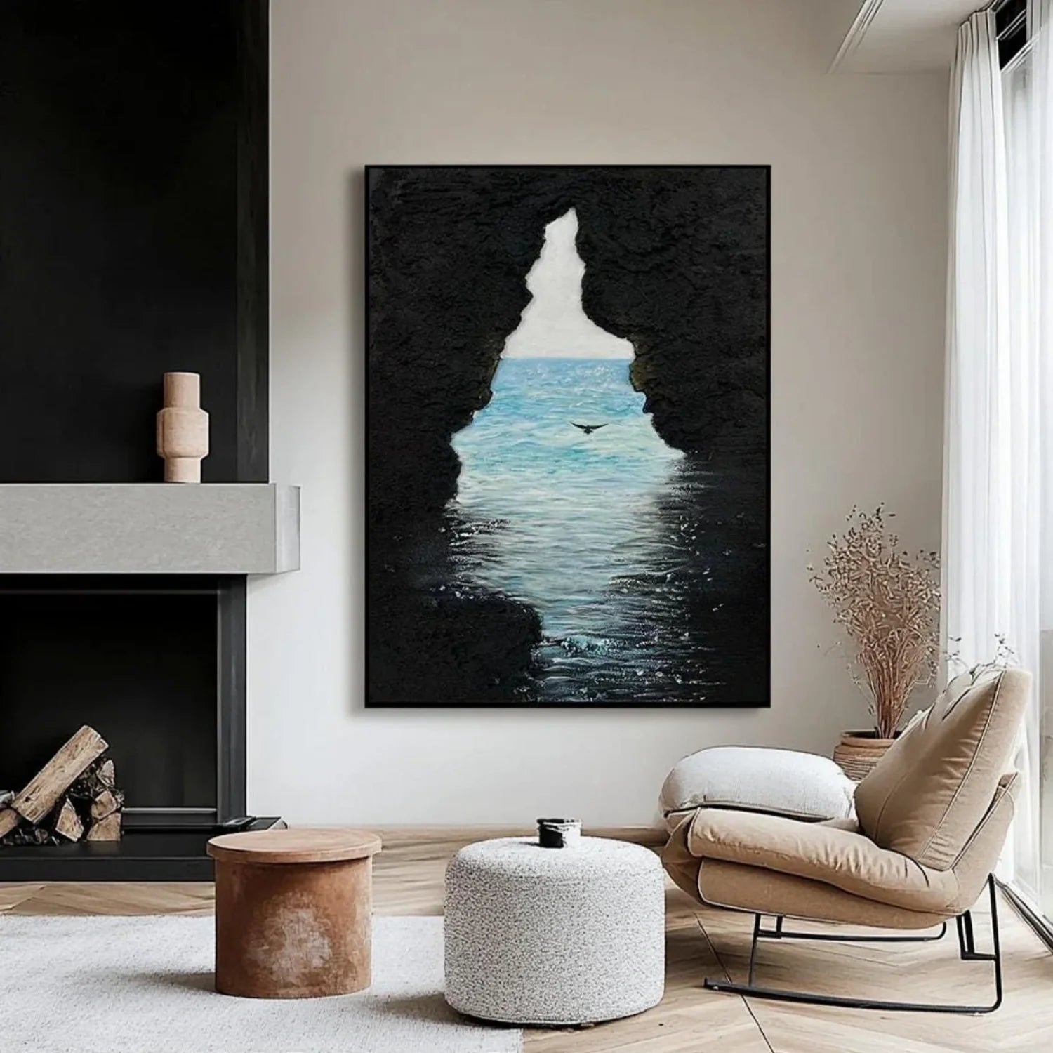 Sea & Sky Abstract Textured Wall Art #MS123