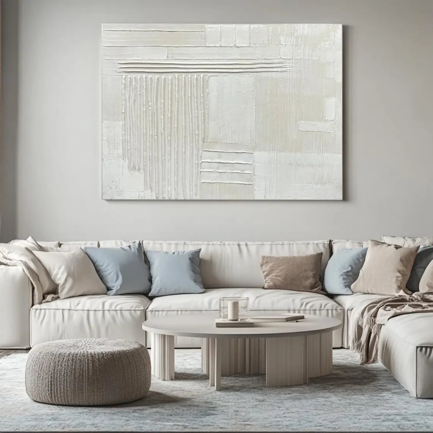 White Minimalistic Textured Art #MM254