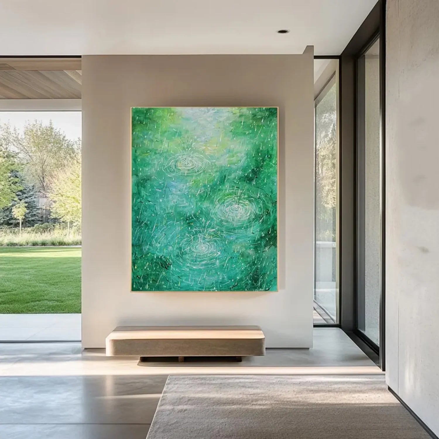Green Abstract Canvas Art #WS594
