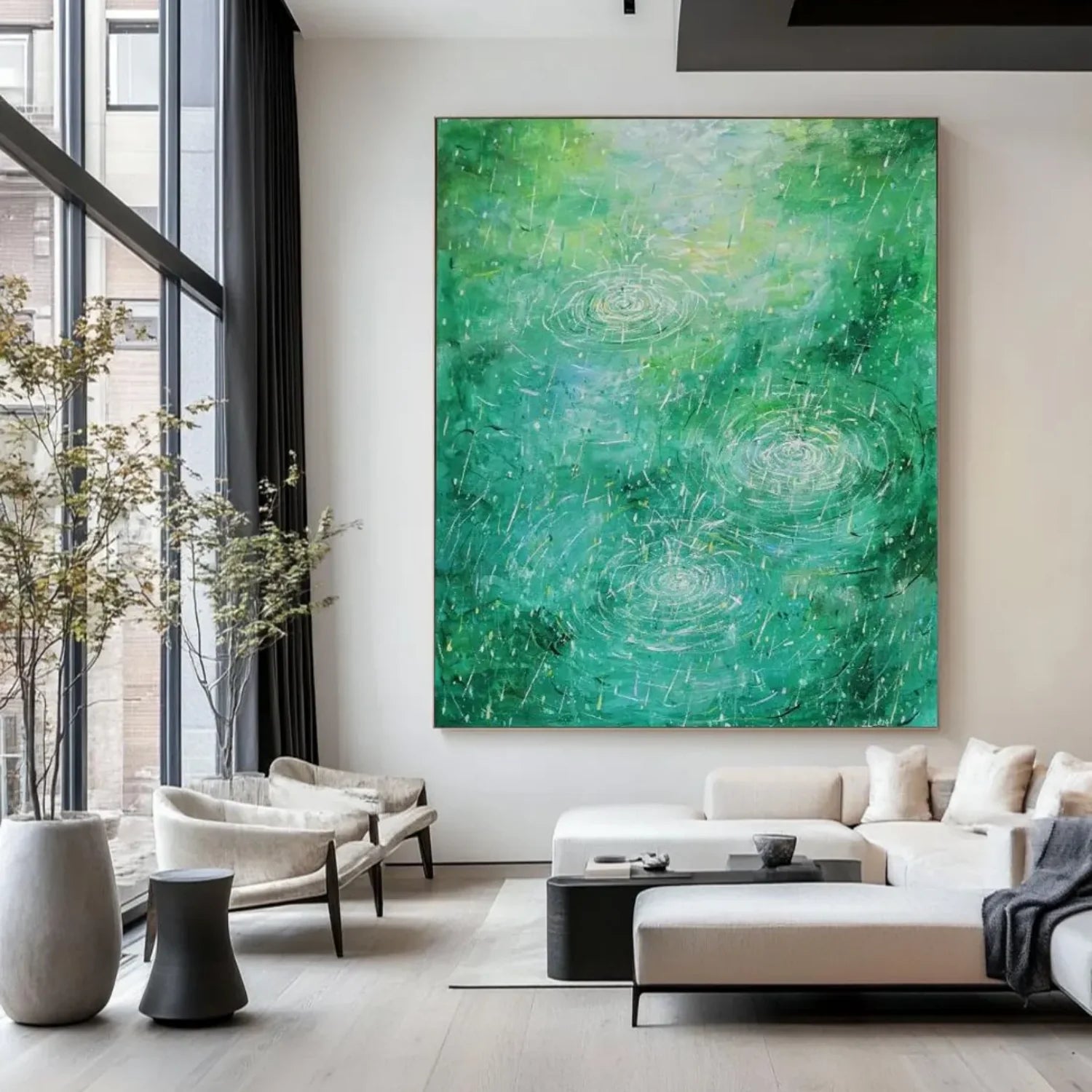Green Abstract Canvas Art #WS594