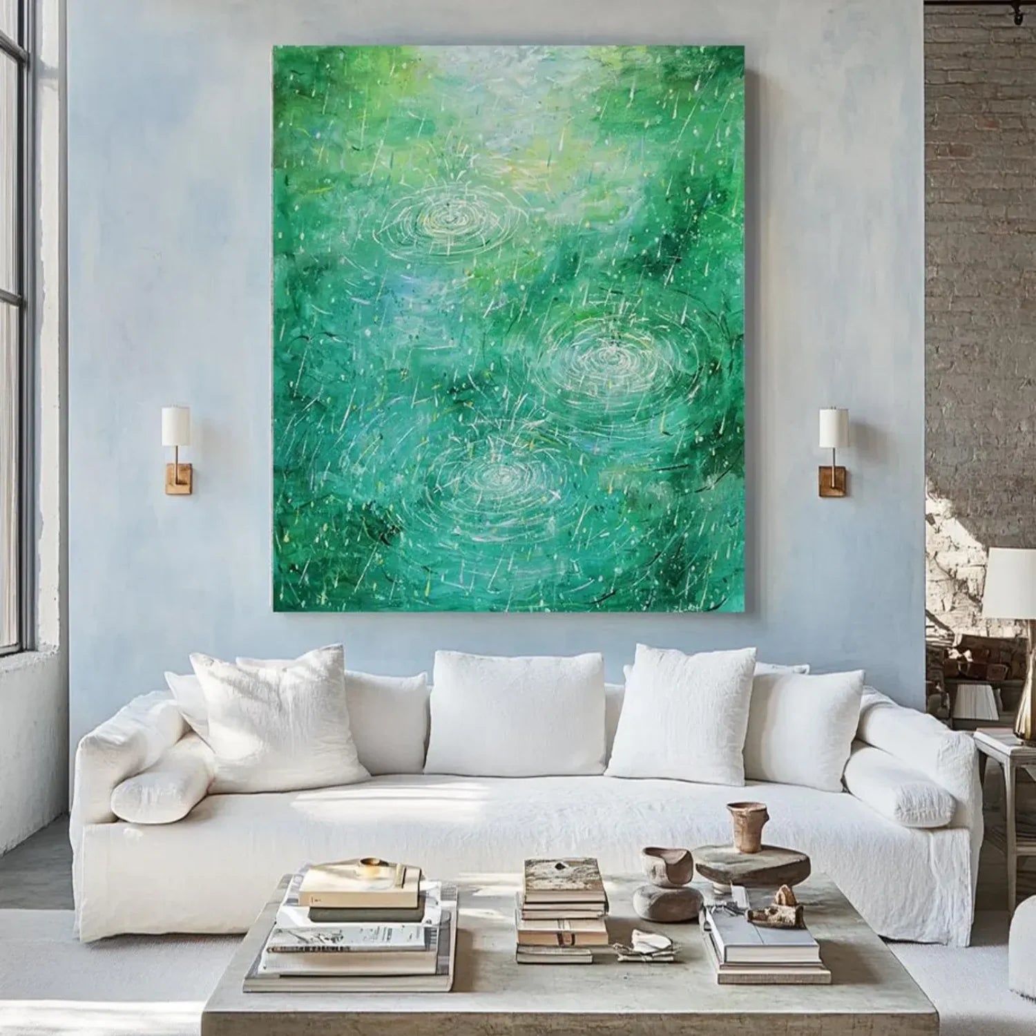 Green Abstract Canvas Art #WS594