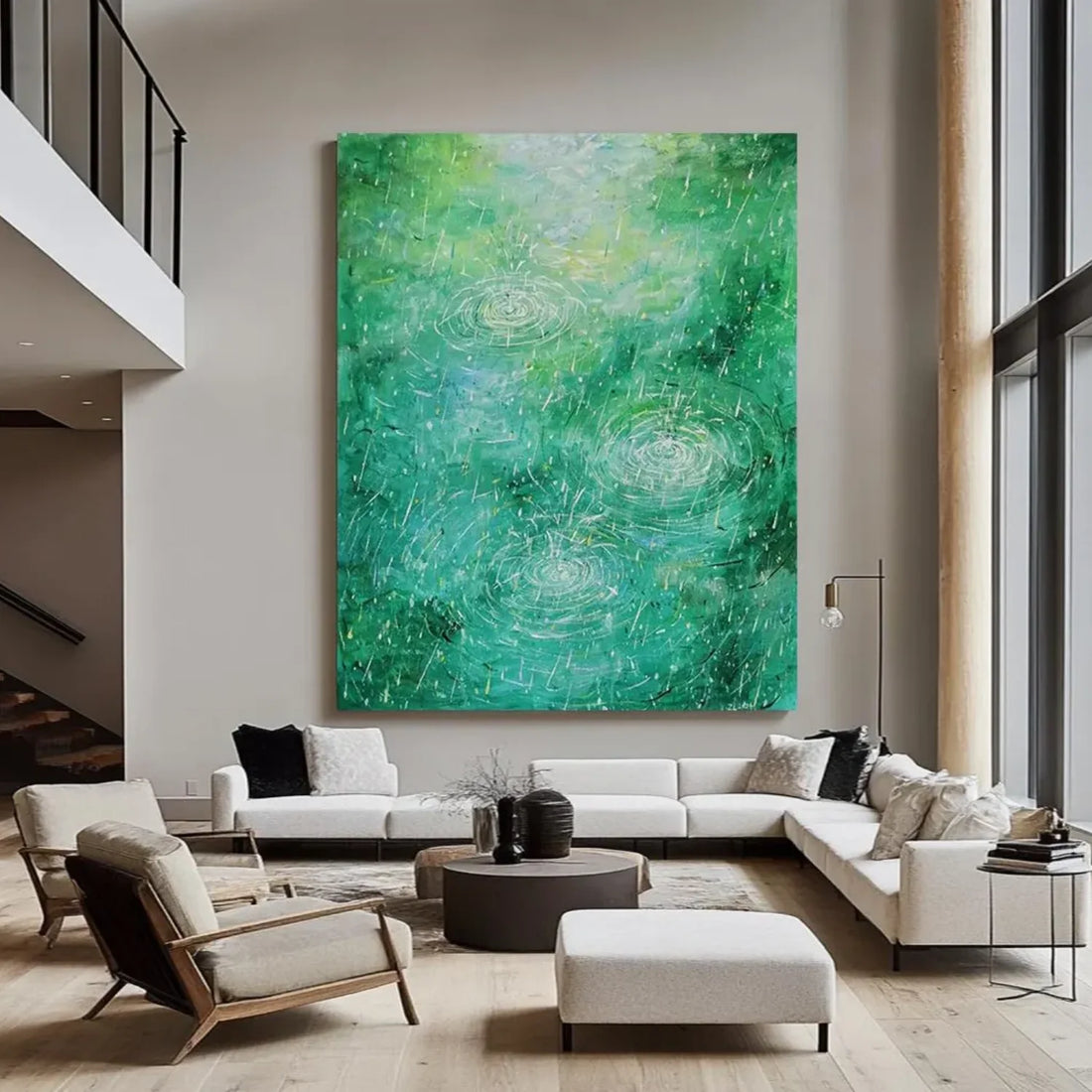 Green Abstract Canvas Art #WS594