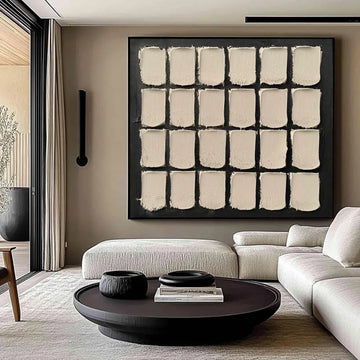 Black and Beige Wabi Sabi Textured Canvas #WS474