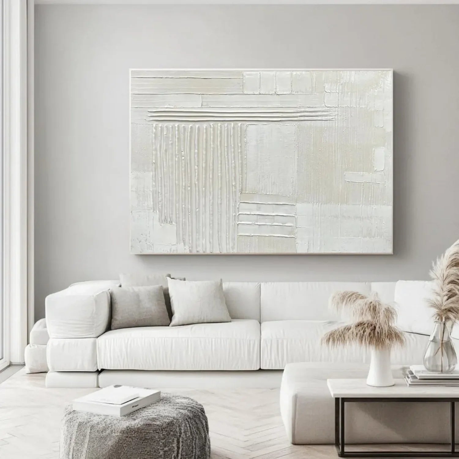 White Minimalistic Textured Art #MM254