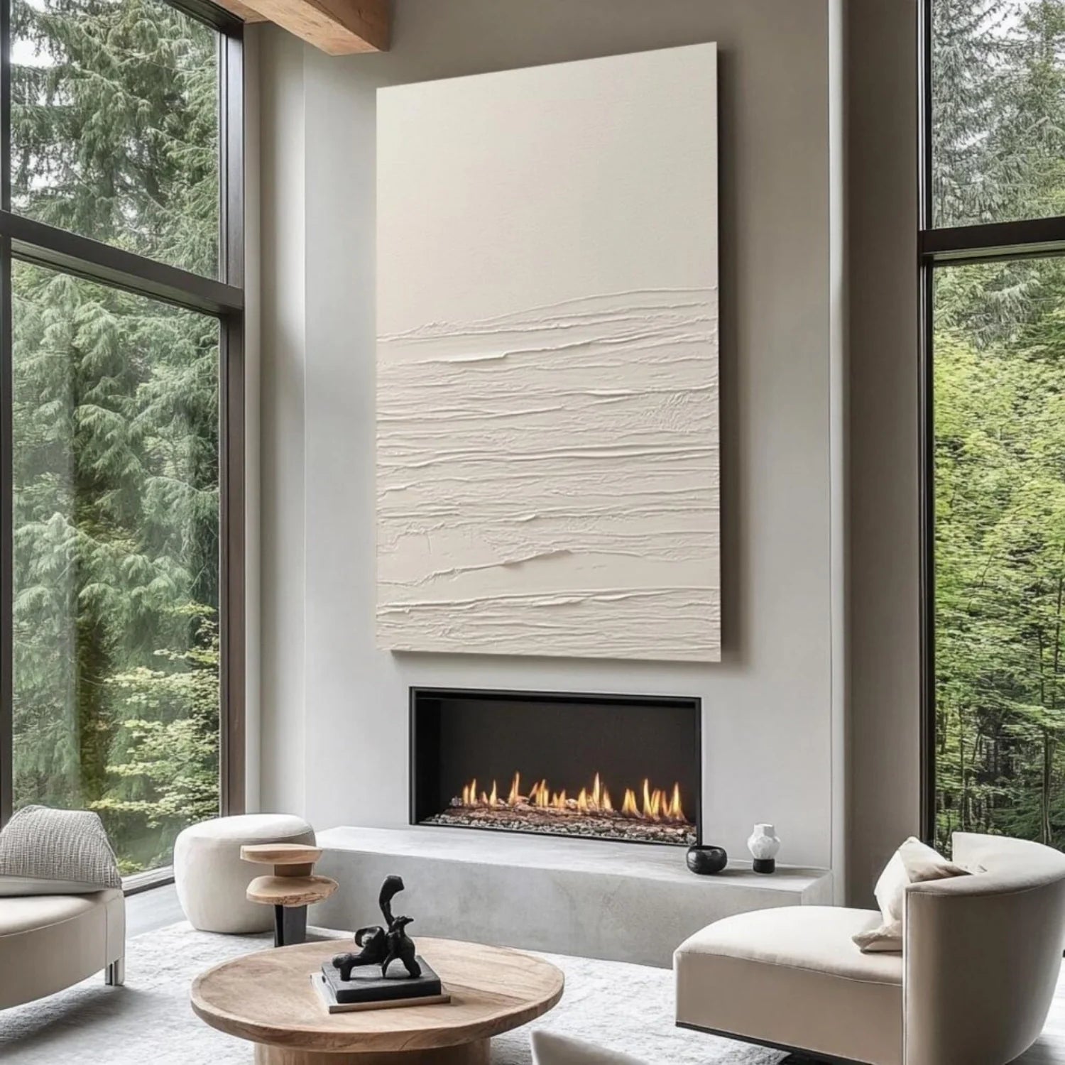 White Minimalistic Textured Art #MM250