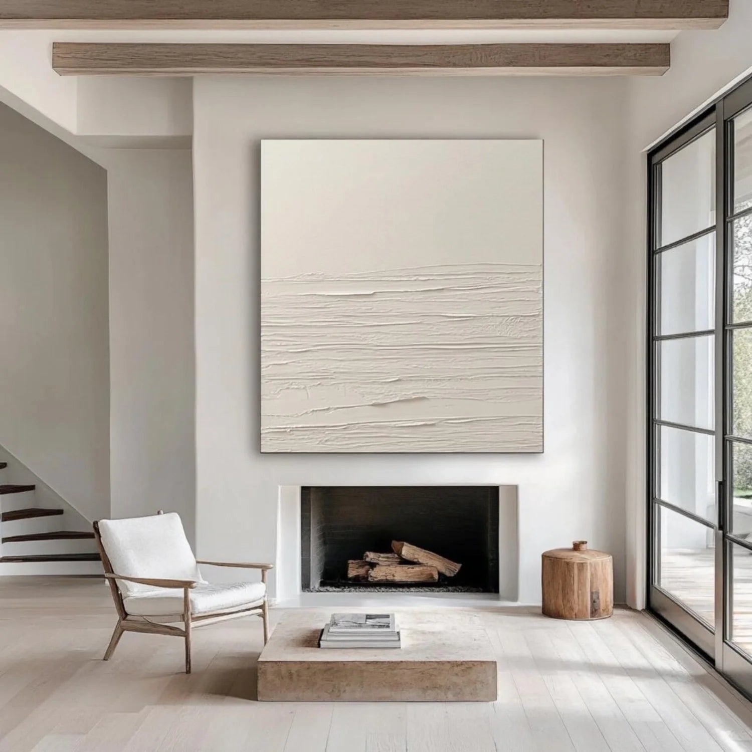 White Minimalistic Textured Art #MM250