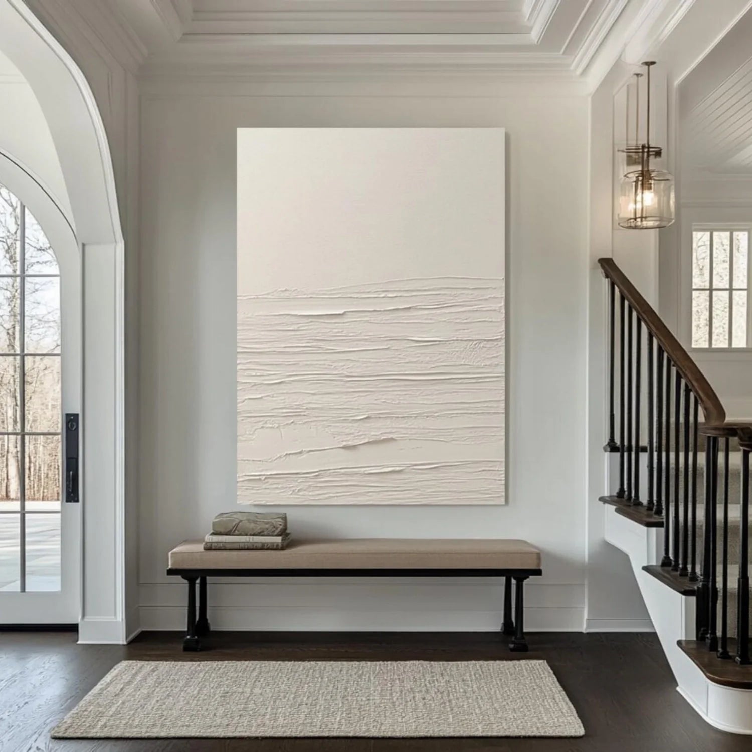 White Minimalistic Textured Art #MM250